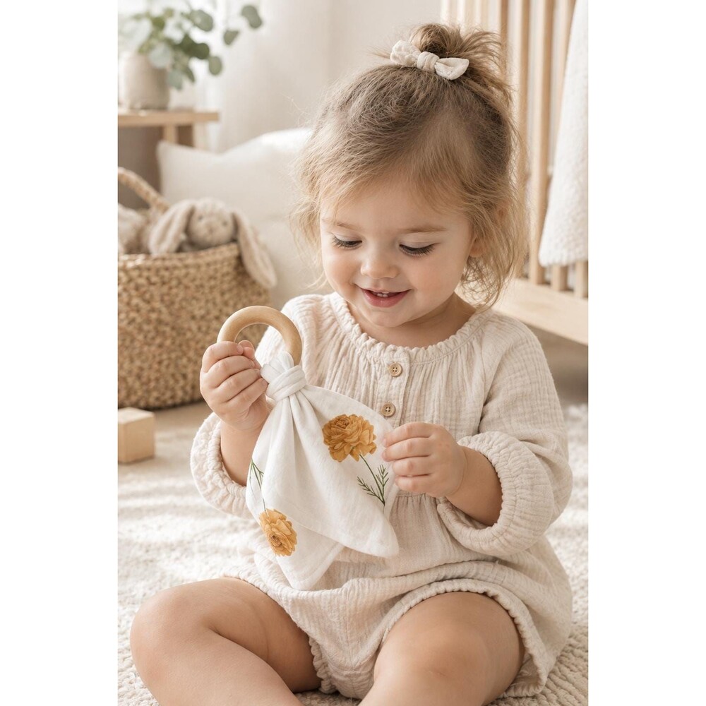 Organic & Natural Baby Teether | October Marigold Sustainable Baby Accessories